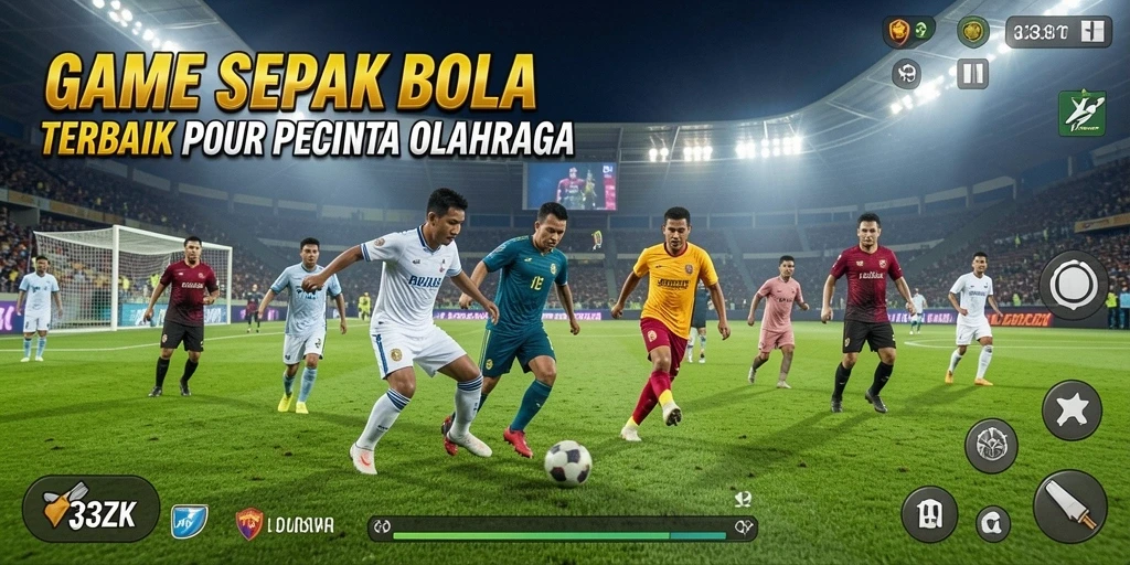 Tampilan aksi seru dalam game sepak bola 33ZK.