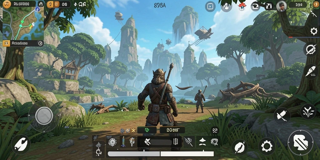 Screenshot utama menampilkan aksi seru di dunia terbuka.