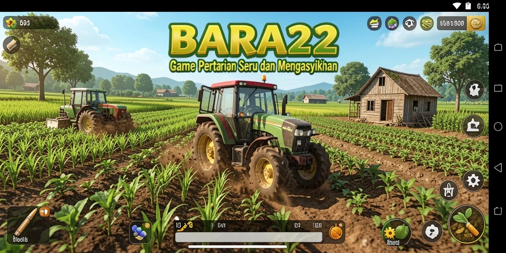 Screenshot BARA22 menampilkan gameplay pertanian yang seru dan mendetail.