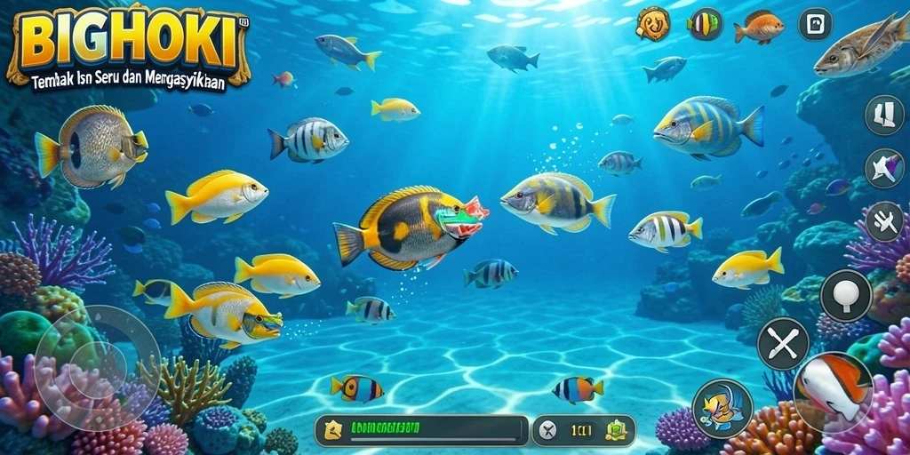 Screenshot gameplay Tembak Ikan BIGHOKI yang seru.