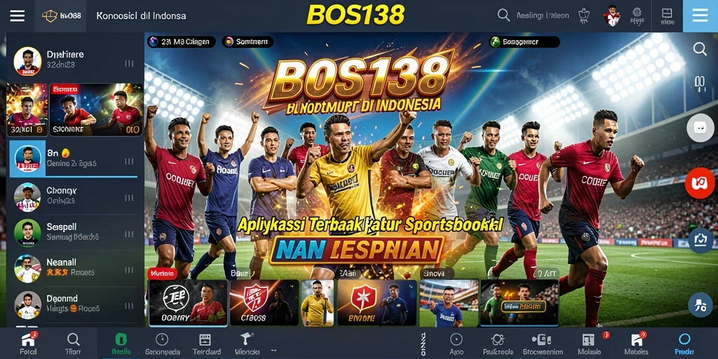 Screenshot utama BOS138 menampilkan berbagai pilihan taruhan olahraga.