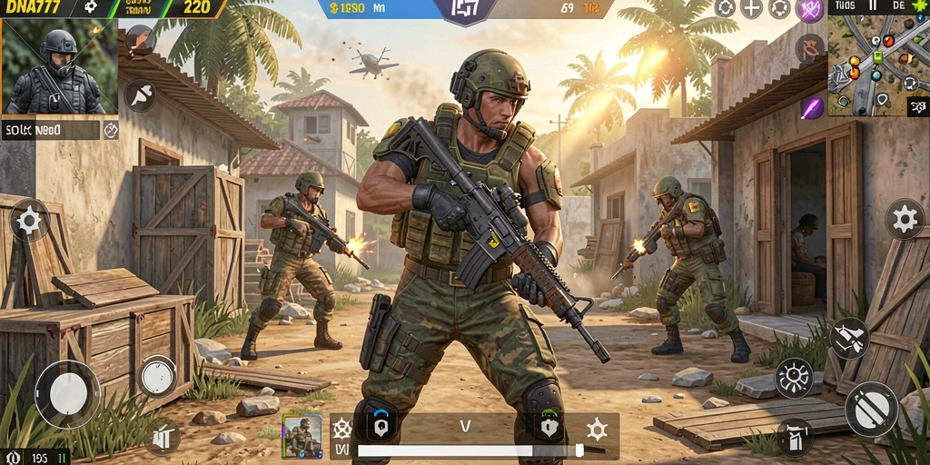 Tampilan gameplay menegangkan di dunia Battle Royale.