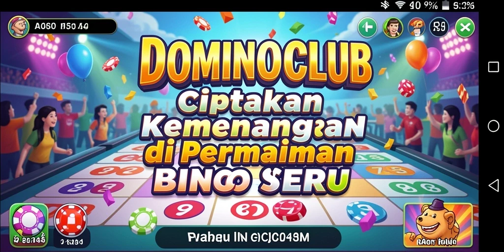 Tampilan gameplay seru dalam DOMINOCLUB dengan perpaduan warna yang menarik.