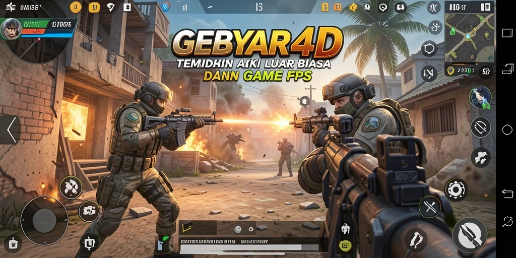 Screenshot GEBYAR4D menampilkan aksi menegangkan dalam permainan FPS.