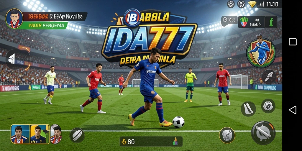 Screenshot gameplay IDA777 yang menampilkan pertandingan sepak bola yang seru.
