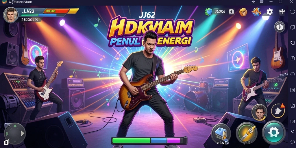 Screenshot menampilkan gameplay seru di JJ62 dengan banyak pilihan lagu.