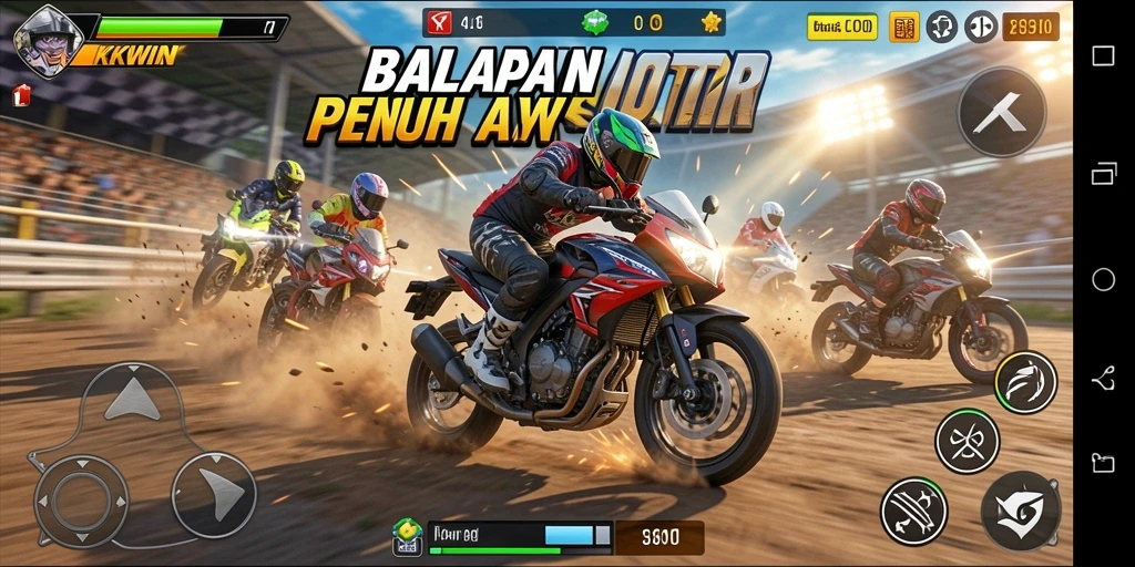 Tampak balapan motor yang cepat dan menantang di KKWIN.