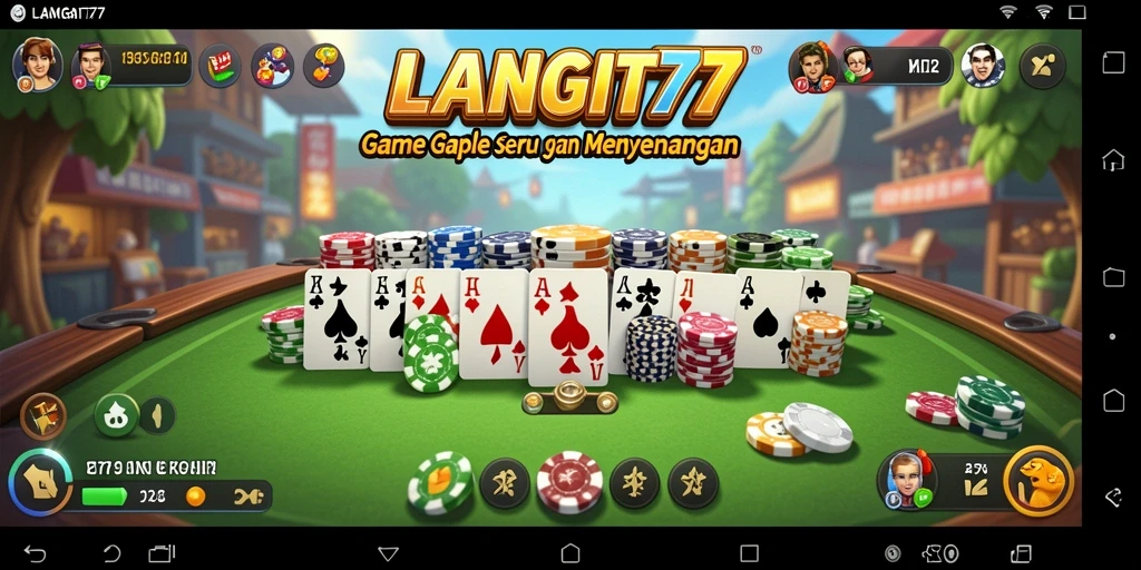 Screenshot gameplay Gaple di LANGIT77 menunjukkan keseruan saat bermain.
