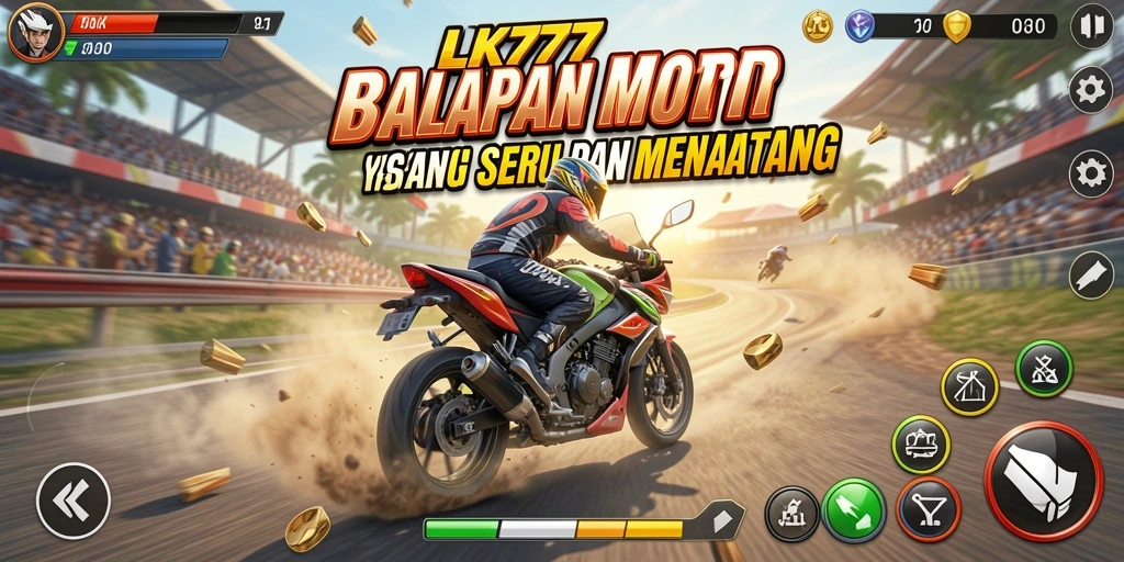 Gameplay balapan motor yang seru dalam LK777.