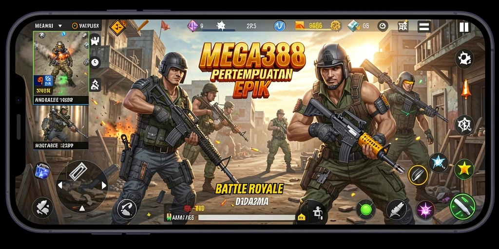 Gameplay seru dan kompetitif di MEGA388 Battle Royale.