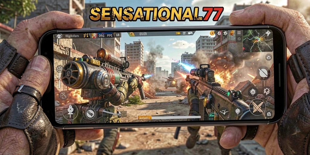 Tampilan aksi seru dalam game SENSATIONAL77 dengan gameplay TPS yang memukau.