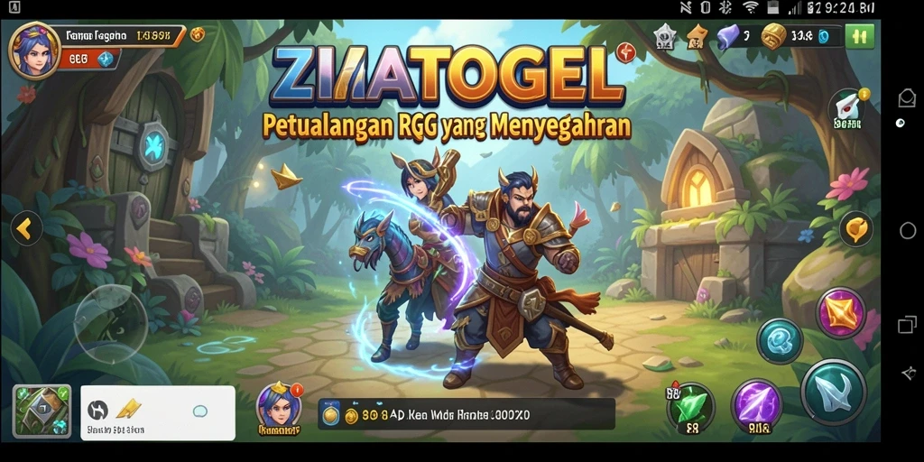 Screenshot ZIATOGEL menampilkan aksi petualangan RPG yang mendebarkan.